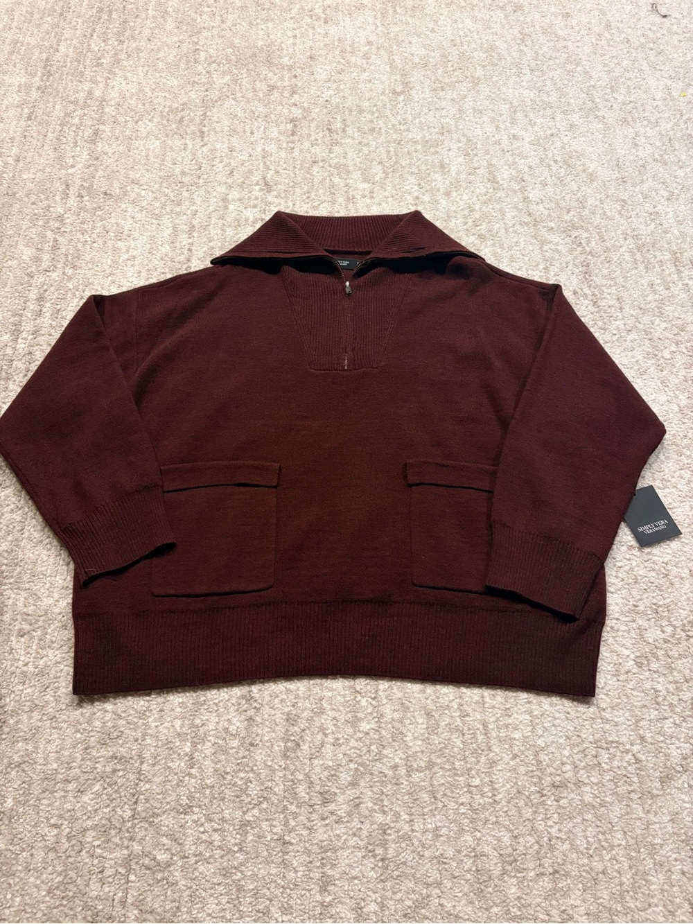 Women’s Half-Zip Pullover Sweater - Burgundy NWT